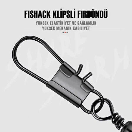 Kampçılık Fishack Paslanmaz Klipsli Fırdöndü Füme No: 8 12'li