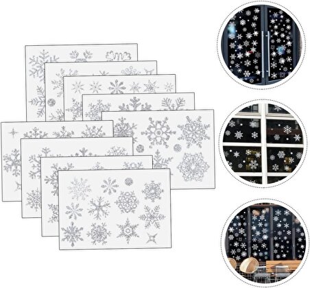 Kar Tanesi Sticker Kendinden Yapışkanlı Çift Taraflı Görünümlü Dayanıklı 42 Parça