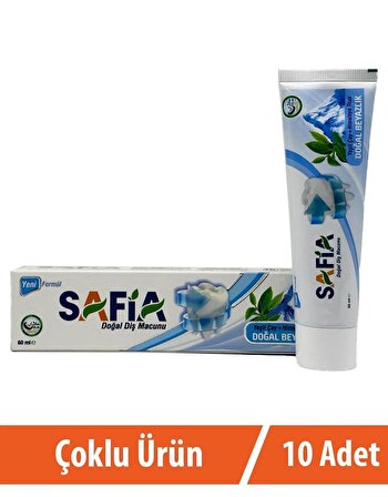 Safia Diş Macunu Yeşil Çay ve Himalaya Tuzu 10x60 ml