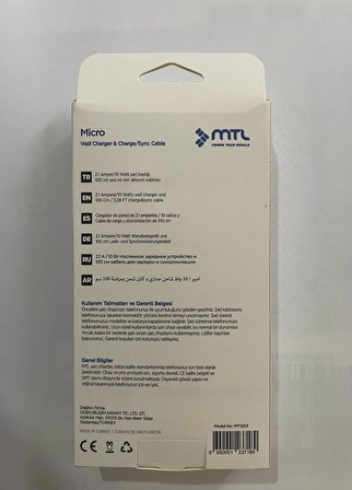 Mtl MT1203 USB Hızlı Şarj Aleti Beyaz