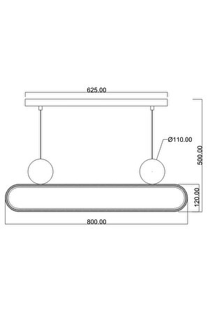 Dorbien EV-10381-BSY Siyah Boyalı Modern Avize Led Alüminyum