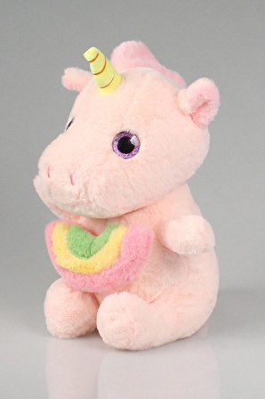 Unicorn Peluş Kucak Yastığı, Dekoratif Yastık, Hediyelik Peluş Oyuncak 30 cm Pembe