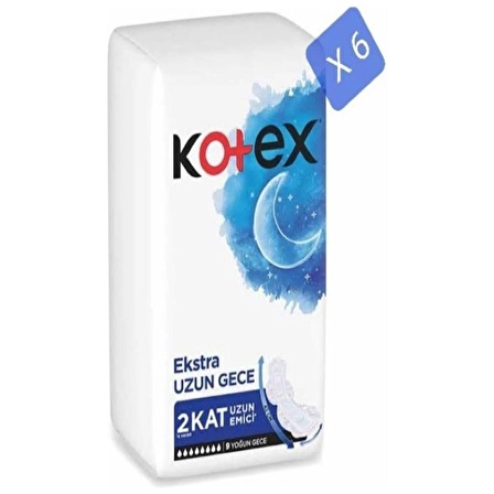 Kotex Ekstra Uzun Gece 9 Lu * 6 Paket