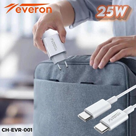 Everon 25W Hızlı Şarj Cihazı TypeC Kablolu EVR001