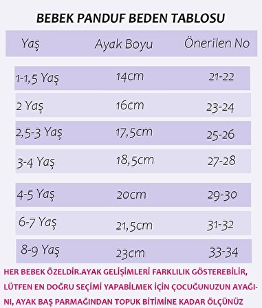 Unisex Çocuk Anaokulu Ayakkabısı Ev Pandufu