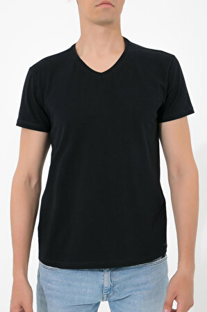 Adam Boxes V Yaka T-shirt N-Simplo - Lacivert