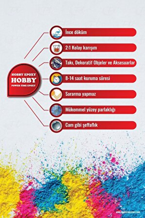 1500 gram Hobby Epoxy/ Şeffaf Epoksi Reçine Ince Döküm Power Time Epoxy