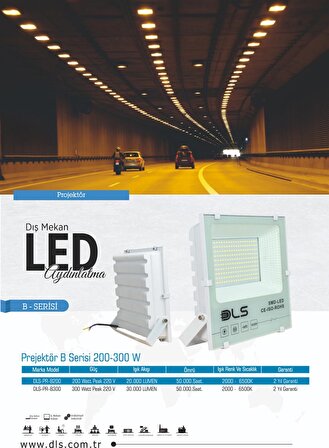 300W Led Projektör DLS park bahçe çevre site bina tabela dış mekan led lamba 300w ledli projektör