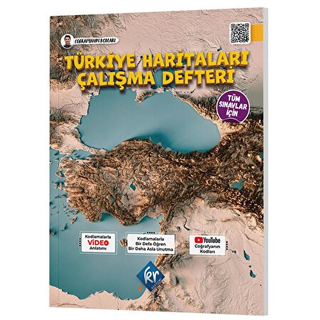 KR Akademi Tüm Sınavlar İçin Coğrafyanın Kodları Türkiye Haritaları Çalışma Defteri