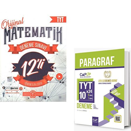 Orijinal ve Çap Yayınları TYT Matematik ve Paragraf 2'li Deneme Sınavı Seti