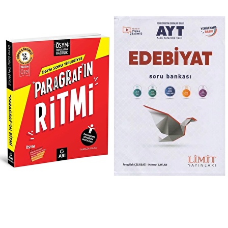 Arı Yayıncılık ÖSYM Soru Tipleriyle Paragrafın Ritmi ve Limit AYT Edebiyat Soru Bankası 2 Kitap Set