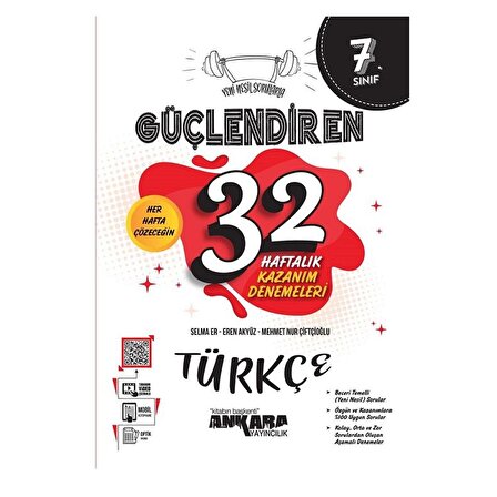 Ankara Yayıncılık 7. Sınıf Türkçe Güçlendiren 32 Haftalık Kazanım Denemeleri Ankara Yayıncılık
