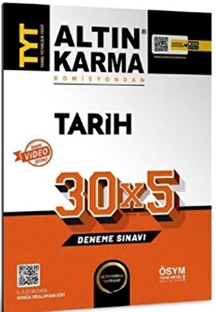 Altın Karma Yayınları TYT Tarih 30 x 5 Deneme