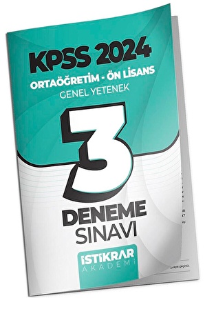 2024 KPSS Ortaöğretim Ön Lisans Genel Yetenek Matematik - Türkçe 3 Deneme Sınavı İstikrar Akademi Yayınları