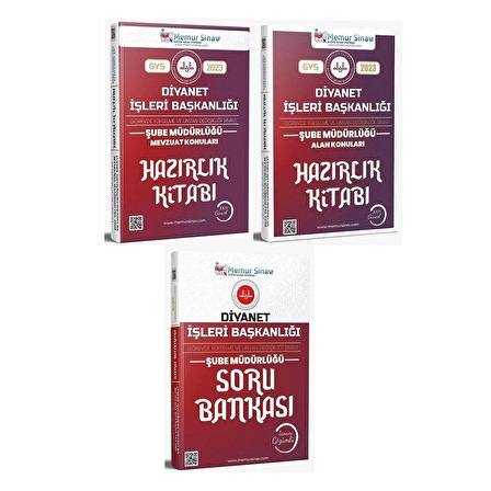 Memur Sınav 2023 Diyanet İşleri Başkanlığı Şube Müdürlüğü Konu + Soru 3 lü Set Görevde Yükselme Memur Sınav