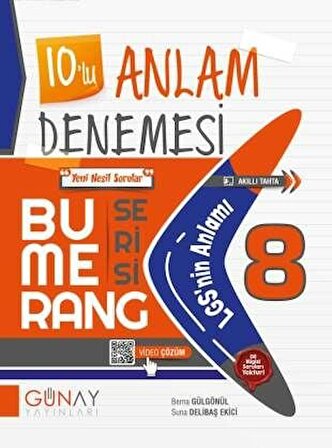 Günay Yayınları LGS 8. Sınıf Bumerang Serisi 10 lu Anlam Denemeleri