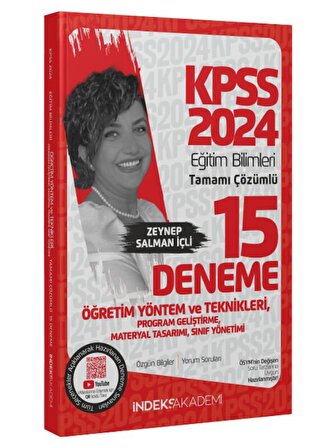 2024 KPSS Eğitim Bilimleri ÖYT, Program Geliştirme 15 Deneme Çözümlü - Zeynep Salman İçli İndeks