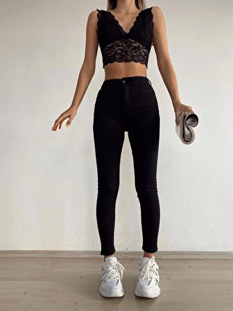Kadın Skinny Jean Pantolon  Siyah