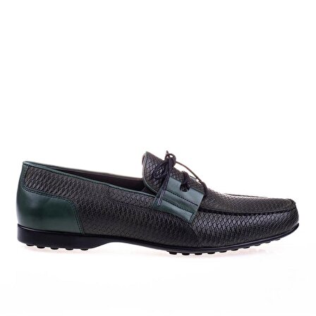Fosco Yeşil Erkek Yazlık Kauçuk Hakiki Deri Günlük Ayakkabı