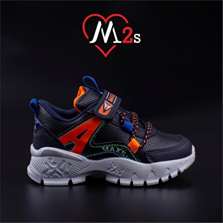M2S Lacivert Çocuk Cırtlı Hafif Spor Suni Ayakkabı