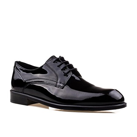 M2S Siyah Erkek Rugan Bağcıklı Klasik Ayakkabı