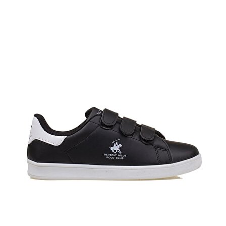 Polo Club Siyah-Beyaz Unisex Cırtlı Sneaker