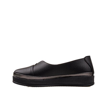 M2S Siyah Düz Comfort Günlük Ayakkabı