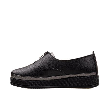 M2S Siyah Fermuar Detaylı Comfort Günlük Ayakkabı
