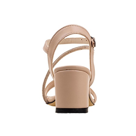 M2S Sütlü Kahve Caio Kadın Tek Bant Taşlı Klasik Ayakkabı