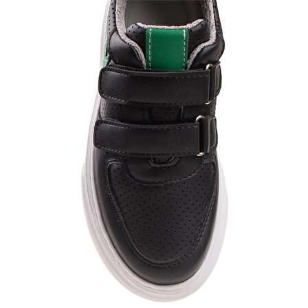M2S Siyah Kalın Taban Cırtlı Çocuk Sneaker