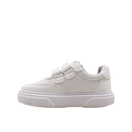 M2S Beyaz Kalın Taban Cırtlı Çocuk Sneaker