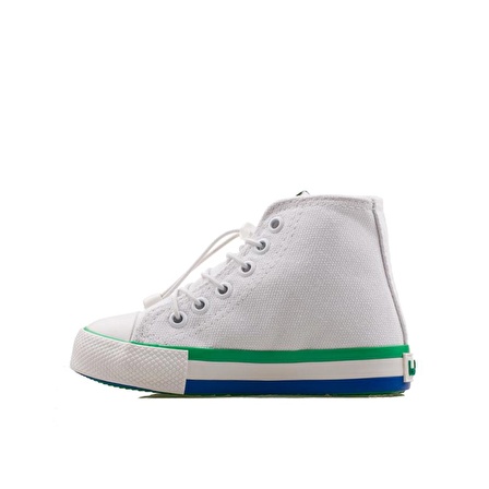 Benetton Beyaz-Yeşil Unisex Çocuk Boğazlı Sneaker BN 30651