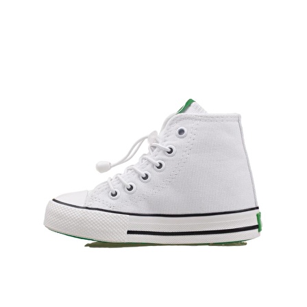 Benetton Beyaz Unisex Çocuk Boğazlı Sneaker BN 30651