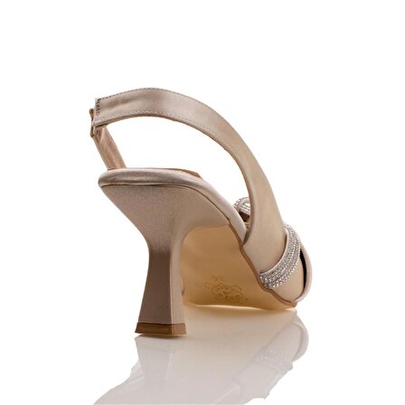 M2S Vizon Saten Fiyonklu Yandan Taşlı Klasik Ayakkabı
