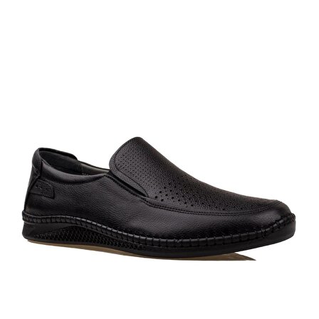 M2S Siyah Yumuşak Hakiki Deri Erkek Yazlık Comfort Ayakkabı