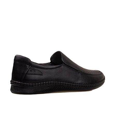 M2S Siyah Yumuşak Hakiki Deri Erkek Yazlık Comfort Ayakkabı