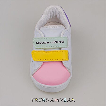 Trend Adımlar Pembe Işıklı İlk Adım Bebe Sneaker