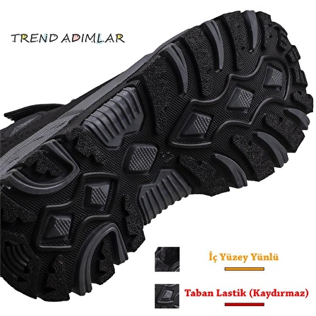 Trend Adımlar Füme Power Kaymaz Taban Yünlü Trekking Çocuk Bot