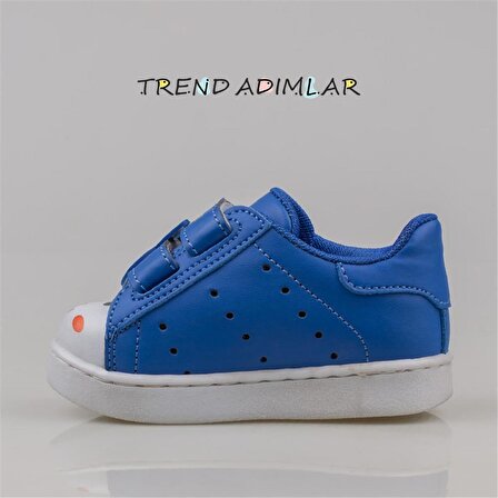 Trend Adımlar Saks Mavi Işıklı İlk Adım Bebe Sneaker