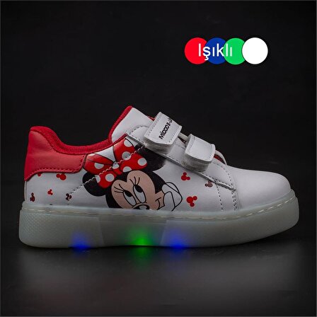 Trend Adımlar Kırmızı Unisex Çocuk Işıklı Sneaker