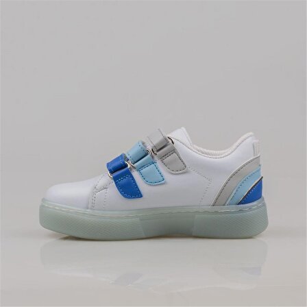 Trend Adımlar Mavi Rainbow Unisex Çocuk Işıklı Sneaker