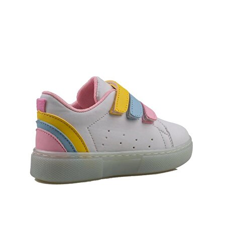 Trend Adımlar Pembe Rainbow Unisex Çocuk Işıklı Sneaker