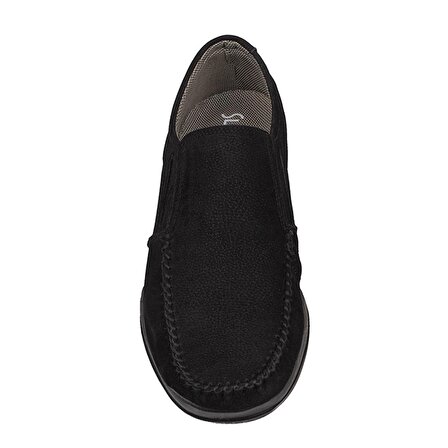Slayka Siyah Hakiki Nubuk Deri Erkek Tland Günlük Ayakkabı