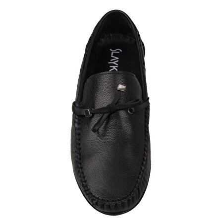 Slayka Siyah Loafer Erkek Hakiki Deri Esnek Ayakkabı