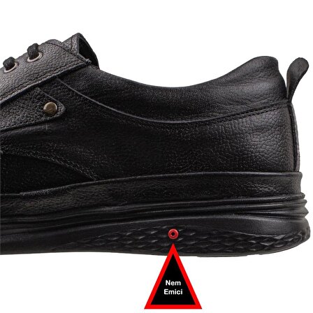 Slayka Siyah Hava Alabilen Taban Erkek Bağcıklı Ayakkabı
