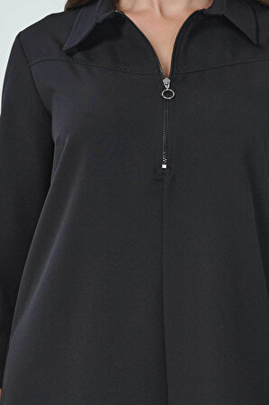 Tolga Saraçoğlu Kadın Fermuar Detaylı Elbise 40215 Siyah