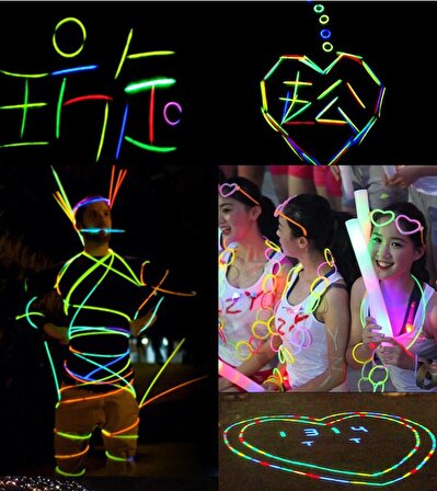 Parti Bilekliği Kolye Neon Işık Doğum Günü Partisi Cadılar Bayramı Halloween Düğün Floresan Sticks