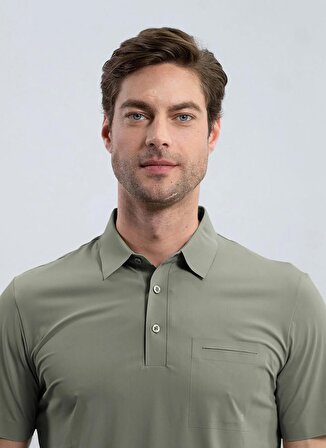Duno Düz Haki Erkek Polo T-Shirt TIBOR DEIVA