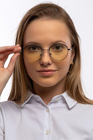 Afeni Kadın Platin Çerçeveli Mavi Işık Korumalı Ekran Koruyucu Gözlük