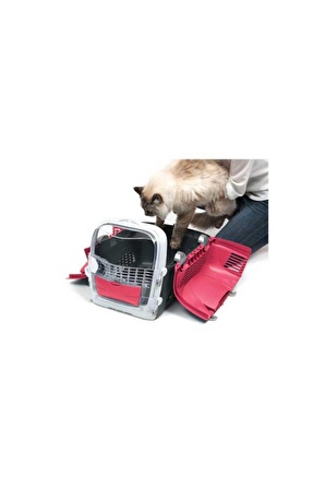 Catit Cabrio Kırmızı Kedi ve Köpek Taşıma Çantası 51 X 33 X 35 cm 